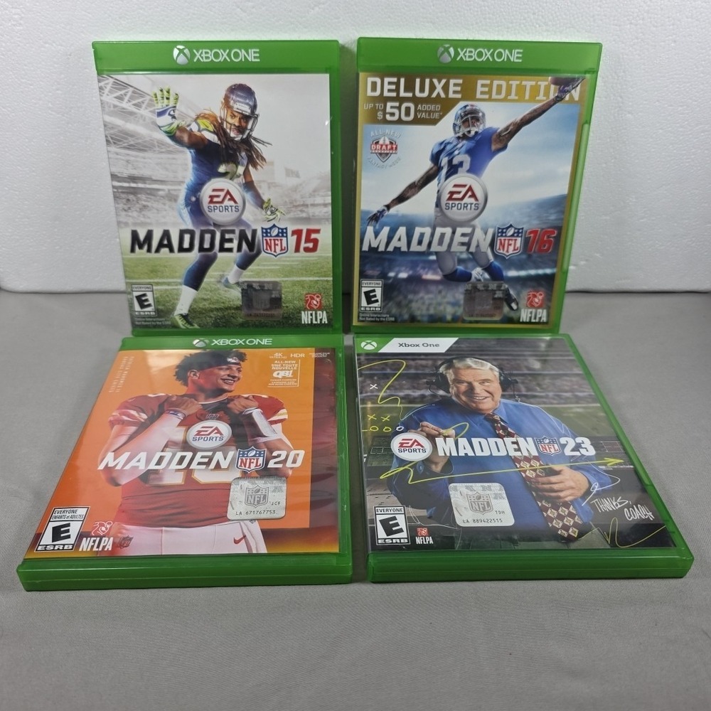 Lot Of‎ 4 Xbox One Madden NFL Football Video Games 15, 16, 20, 23 Bundle